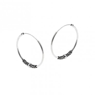 Ασημένιοι κρίκοι με σκάλισμα 