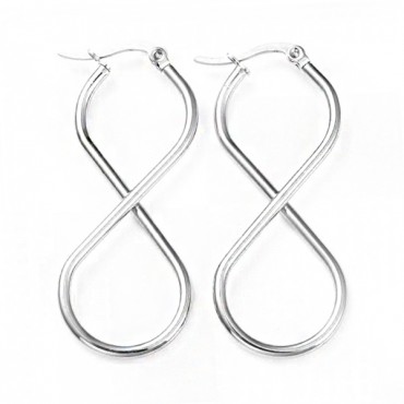 Ασημένια σκουλαρίκια μεγάλοι κρίκοι στριφτοί