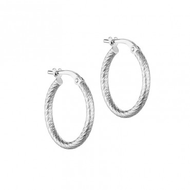 Ασημένιοι κρίκοι με διαμανταρισμένη κοπή 