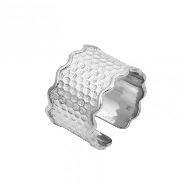 Ασημένιο δαχτυλίδι σφυρήλατο με ακανόνιστες άκρες