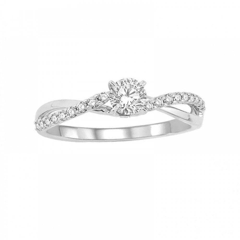 Ασημένιο δαχτυλίδι μονόπετρο με πέτρες ζιργκόν στο πλάι Ασημένιο δαχτυλίδι μονόπετρο με πέτρες ζιργκόν στο πλάι