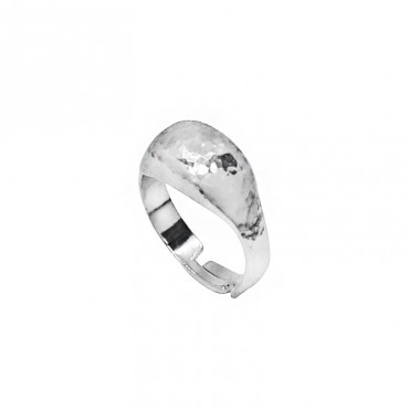 Ασημένιο σφυρήλατο δαχτυλίδι για το μικρό δάχτυλο (chevalier)