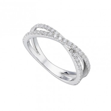 Ασημένιο δαχτυλίδι με χιαστί σχήμα 