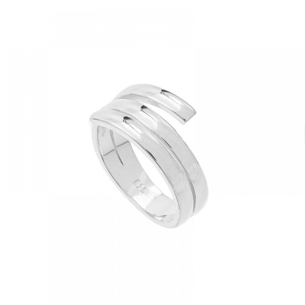 Ασημένιο δαχτυλίδι με αντικρυστές άκρες και λουστρέ φινίρισμα Ασημένιο δαχτυλίδι με αντικρυστές άκρες και λουστρέ φινίρισμα