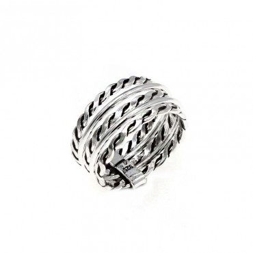 Ασημένιο δαχτυλίδι με πέντε βεράκια 