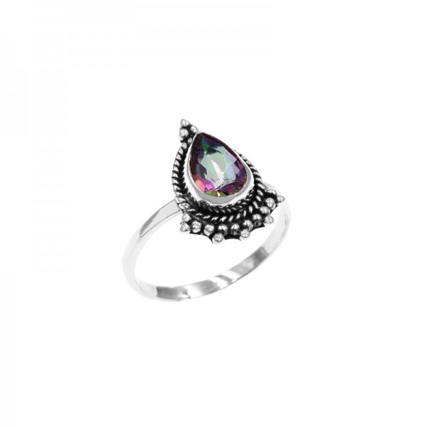 Ασημένιο δαχτυλίδι με πέτρα mystic-topaz 