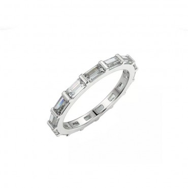 Ασημένιο δαχτυλίδι βέρα με πέτρες 