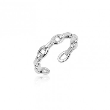 Ασημένιο δαχτυλίδι με σχήμα αλυσίδας 
