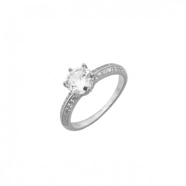 Ασημένιο δαχτυλίδι μονόπετρο