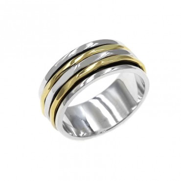 Ασημένιο δαχτυλίδι (spinner) με περιστρεφόμενα βεράκια 