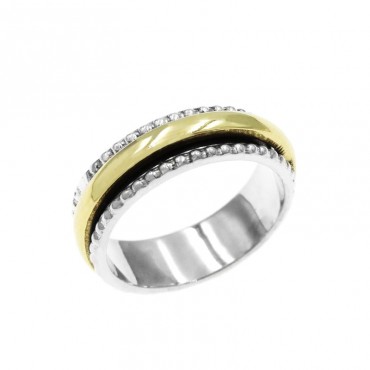 Ασημένιο δαχτυλίδι (spinner) με περιστρεφόμενη βέρα