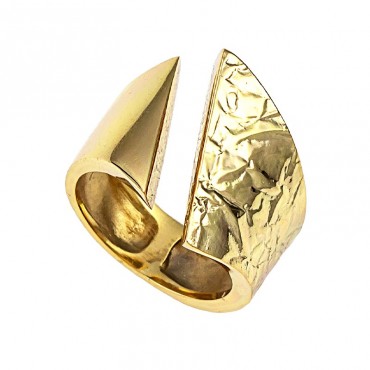 Ασημένιο χειροποίητο δαχτυλίδι με επιχρύσωση 24Κ 