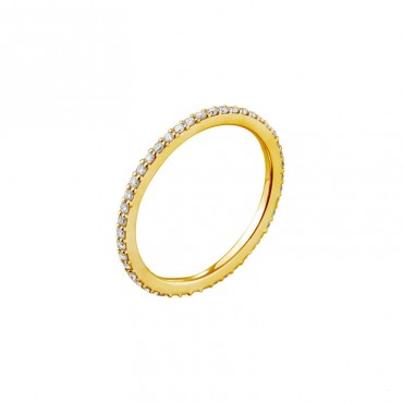 Ασημένιο και επιχρυσωμένο ολόβερο με λευκές πέτρες ζιργκόν