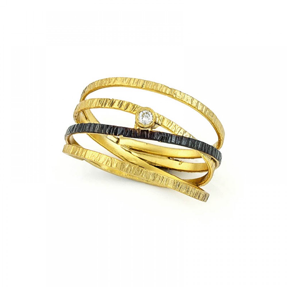 Ασημένιο με επιχρύσωση 18Κ χειροποίητο δαχτυλίδι Ασημένιο με επιχρύσωση 18Κ χειροποίητο δαχτυλίδι