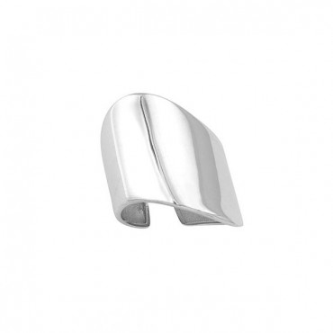 Ασημένιο φαρδύ δαχτυλίδι με λουστρέ φινίρισμα 