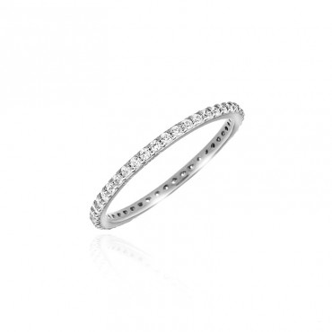 Ασημένιο λεπτό ολόβερο με πέτρες ζιργκόν