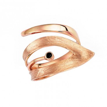 Ασημένιο χειροποίητο δαχτυλίδι με επιχρύσωση ροζ χρυσού Ασημένιο χειροποίητο δαχτυλίδι με επιχρύσωση ροζ χρυσού