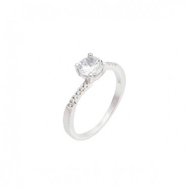 Ασημένιο δαχτυλίδι μονόπετρο 