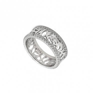Ασημένιο δαχτυλίδι ολόβερο με σκάλισμα 