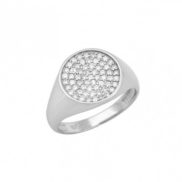 Ασημένιο δαχτυλίδι με πέτρες ζιργκόν για το μικρό δάχτυλο (chevalier)