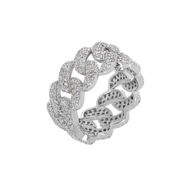 Ασημένιο δαχτυλίδι με σχήμα αλυσίδας