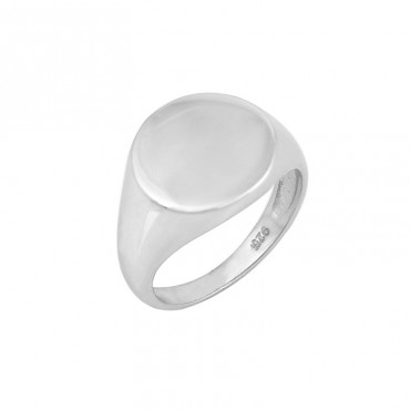 Ασημένιο δαχτυλίδι για το μικρό δάχτυλο (chevalier) με λουστρέ φινίρισμα 