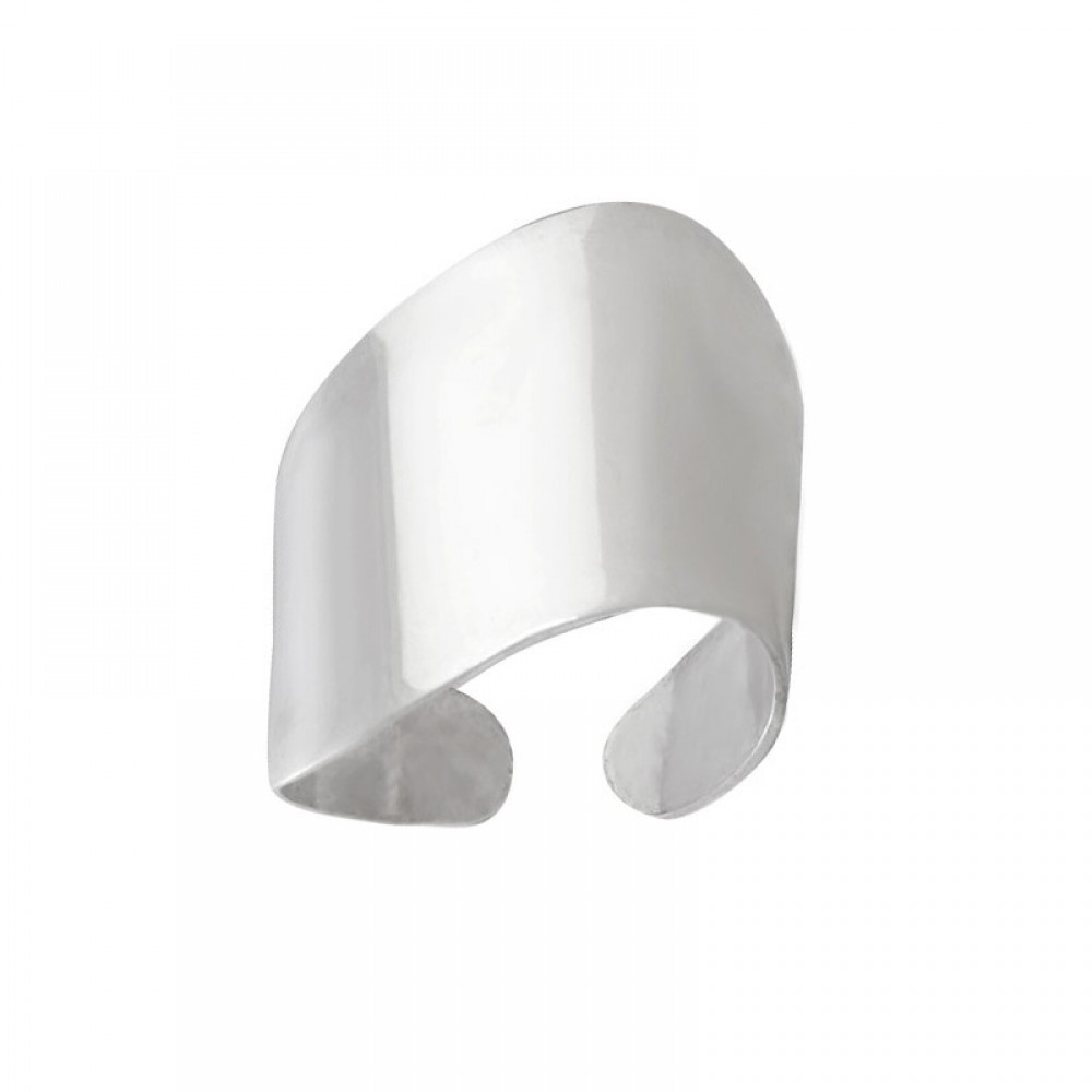 Ασημένιο δαχτυλίδι με ακανόνιστο σχήμα και λουστρέ φινίρισμα Ασημένιο δαχτυλίδι με ακανόνιστο σχήμα και λουστρέ φινίρισμα