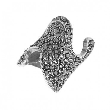 Ασημένιο δαχτυλίδι με πέτρες μαρκασίτη 