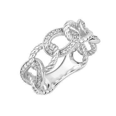 Ασημένιο δαχτυλίδι με σχήμα αλυσίδας