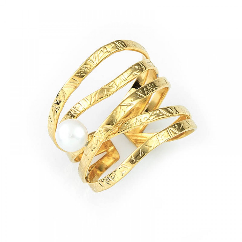 Ασημένιο χειροποίητο δαχτυλίδι με μαργαριτάρι Ασημένιο χειροποίητο δαχτυλίδι με μαργαριτάρι