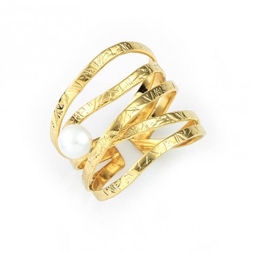 Ασημένιο χειροποίητο δαχτυλίδι με μαργαριτάρι