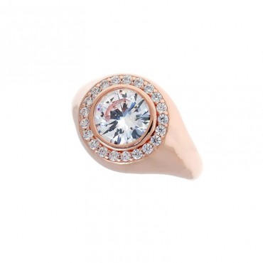 Ασημένιο με επιχρύσωση ροζ χρυσού δαχτυλίδι για το μικρό δάχτυλο (chevalier) Ασημένιο με επιχρύσωση ροζ χρυσού δαχτυλίδι για το μικρό δάχτυλο (chevalier)