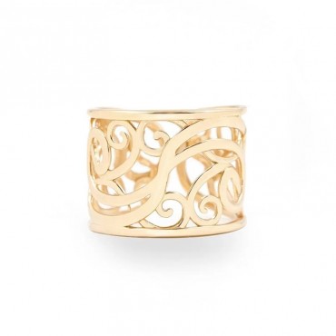 Ασημένιο επίχρυσο σκαλιστό δαχτυλίδι Ασημένιο επίχρυσο σκαλιστό δαχτυλίδι