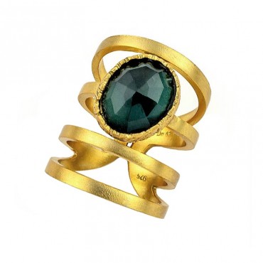 Εντυπωσιακό χειροποίητο δαχτυλίδι με αμαζονίτη