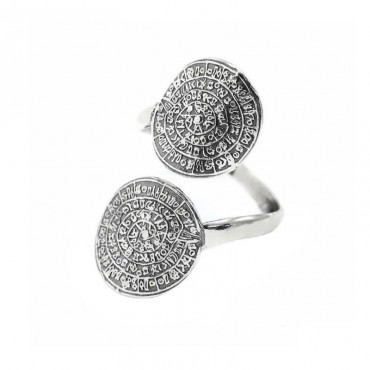 Ασημένιο δαχτυλίδι με διπλό δίσκο της Φαιστού 