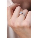 Ασημένιο δαχτυλίδι μονόπετρο 